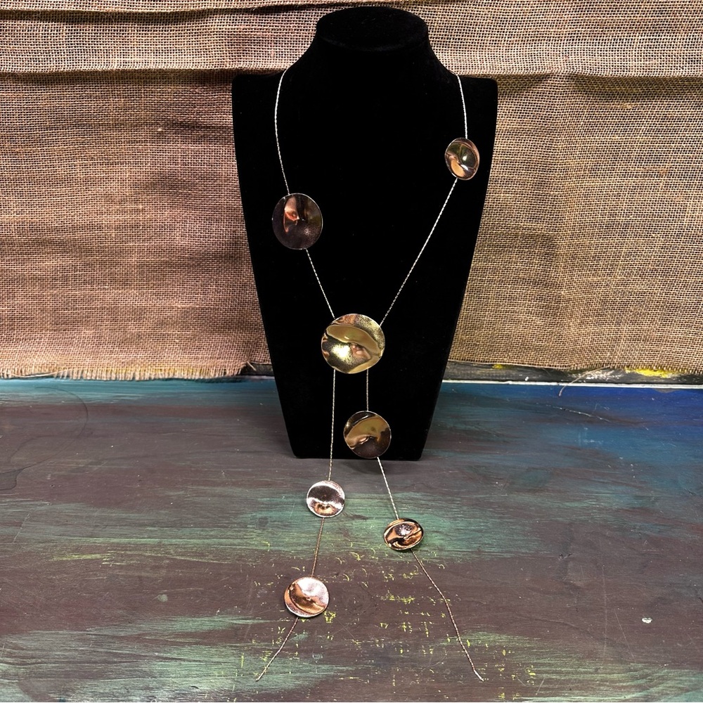 Trendy geometric round versatile‎ statement necklace NWOT